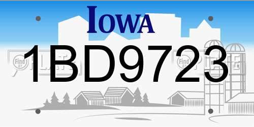 1BD9723 Iowa License Plate