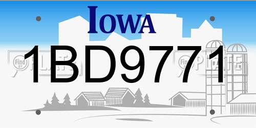 1BD9771 Iowa License Plate