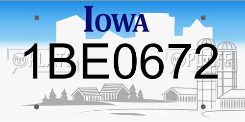1BE0672 Iowa License Plate