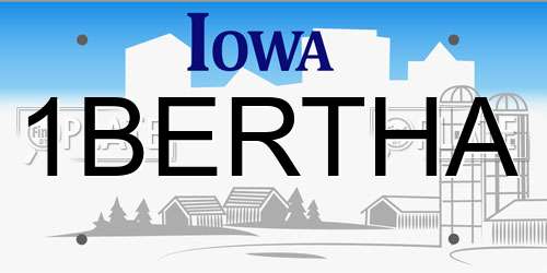 1BERTHA Iowa License Plate