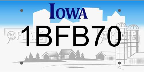 1BFB70 Iowa License Plate
