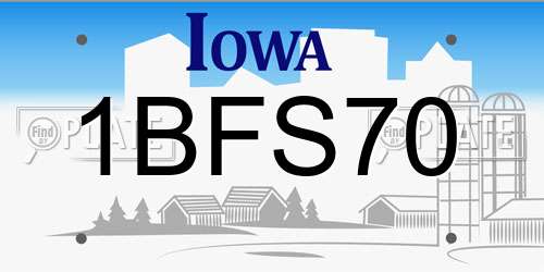 1BFS70 Iowa License Plate