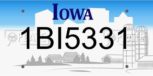 1BI5331 Iowa License Plate