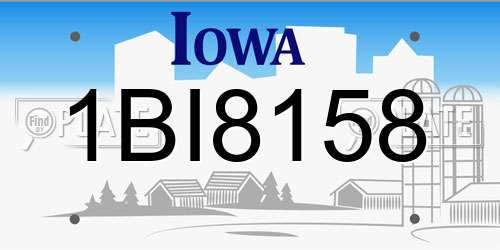 1BI8158 Iowa License Plate