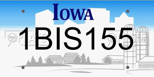 1BIS155 Iowa License Plate