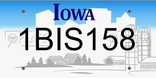 1BIS158 Iowa License Plate