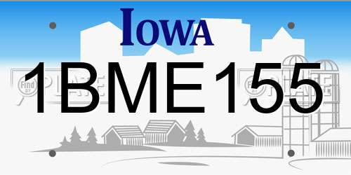 1BME155 Iowa License Plate