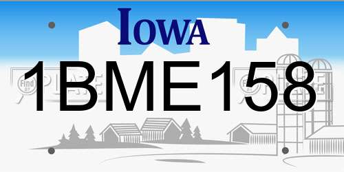 1BME158 Iowa License Plate