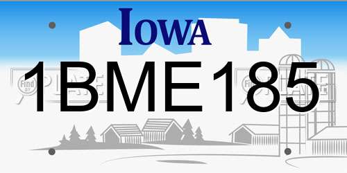 1BME185 Iowa License Plate