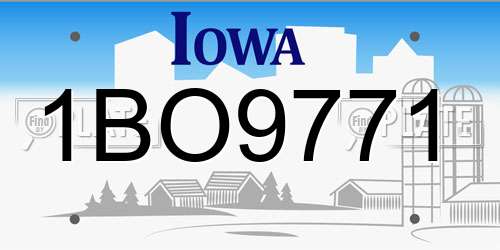 1BO9771 Iowa License Plate