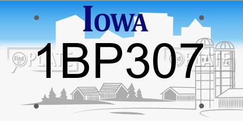 1BP307 Iowa License Plate