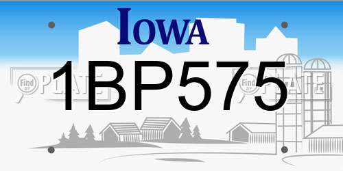 1BP575 Iowa License Plate
