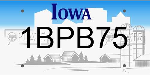 1BPB75 Iowa License Plate