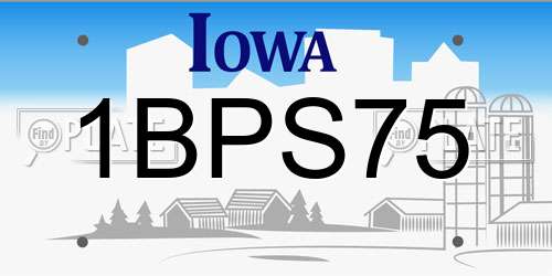 1BPS75 Iowa License Plate