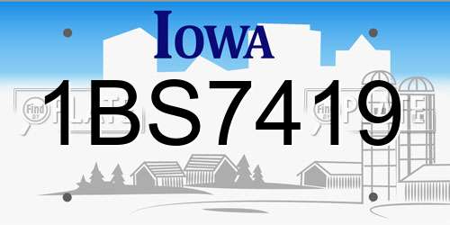 1BS7419 Iowa License Plate