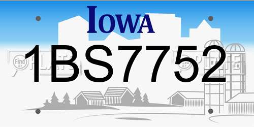 1BS7752 Iowa License Plate