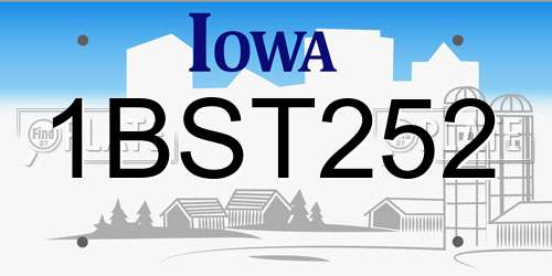 1BST252 Iowa License Plate