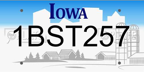 1BST257 Iowa License Plate