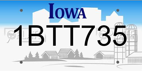 1BTT735 Iowa License Plate