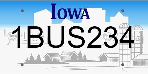 1BUS234 Iowa License Plate