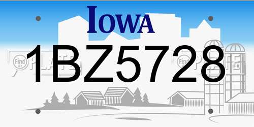 1BZ5728 Iowa License Plate
