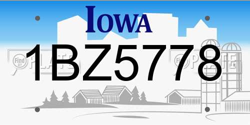 1BZ5778 Iowa License Plate