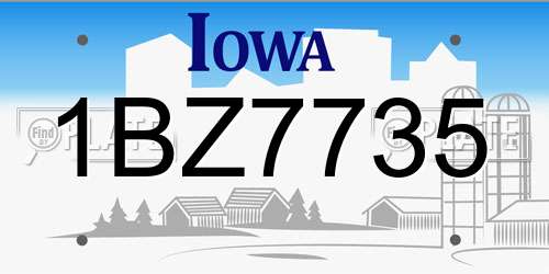 1BZ7735 Iowa License Plate