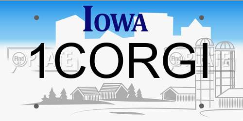 1CORGI Iowa License Plate