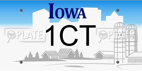 1CT Iowa License Plate