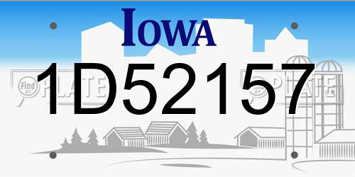 1D52157 Iowa License Plate