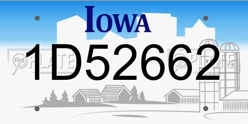 1D52662 Iowa License Plate