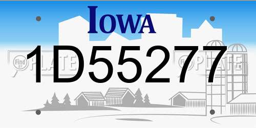 1D55277 Iowa License Plate