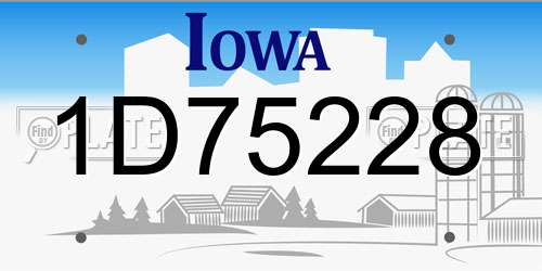 1D75228 Iowa License Plate