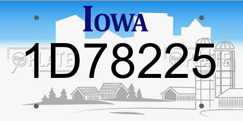 1D78225 Iowa License Plate