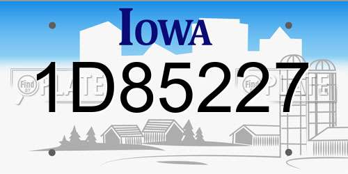 1D85227 Iowa License Plate