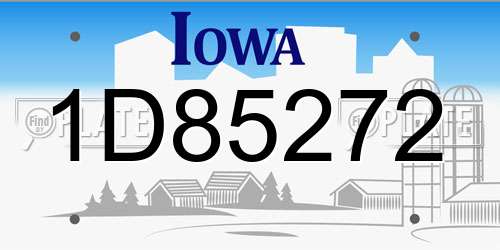 1D85272 Iowa License Plate