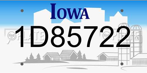 1D85722 Iowa License Plate