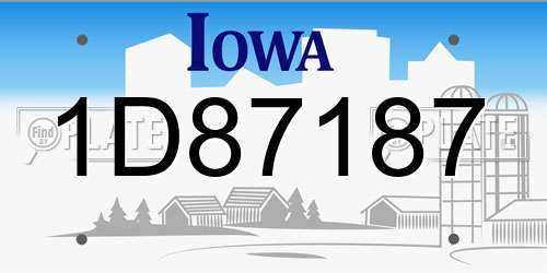1D87187 Iowa License Plate