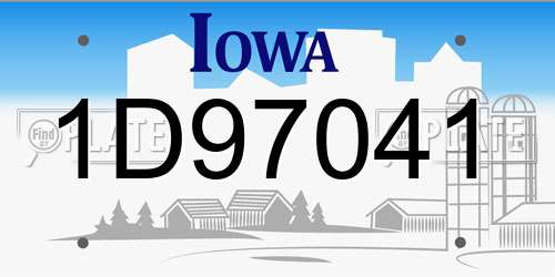1D97041 Iowa License Plate