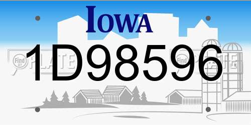 1D98596 Iowa License Plate
