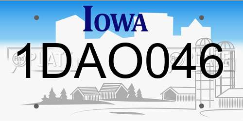 1DAO046 Iowa License Plate