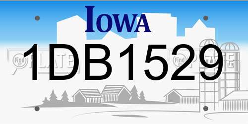 1DB1529 Iowa License Plate