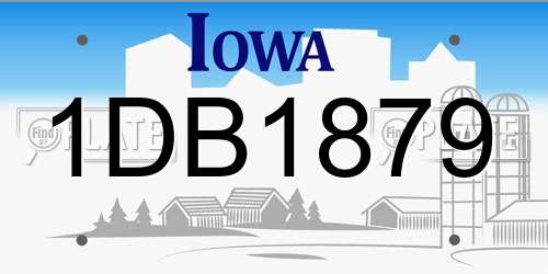 1DB1879 Iowa License Plate