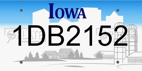 1DB2152 Iowa License Plate