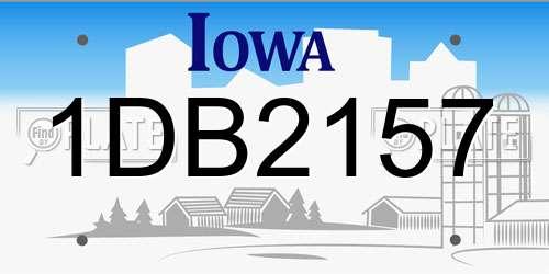 1DB2157 Iowa License Plate