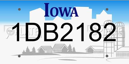 1DB2182 Iowa License Plate