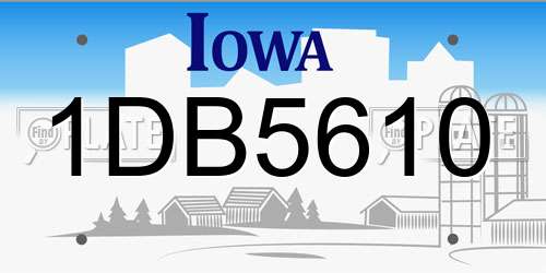 1DB5610 Iowa License Plate