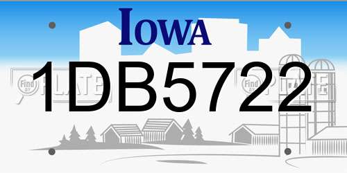 1DB5722 Iowa License Plate