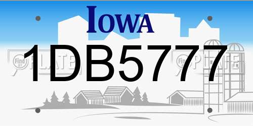 1DB5777 Iowa License Plate
