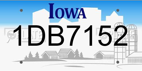 1DB7152 Iowa License Plate